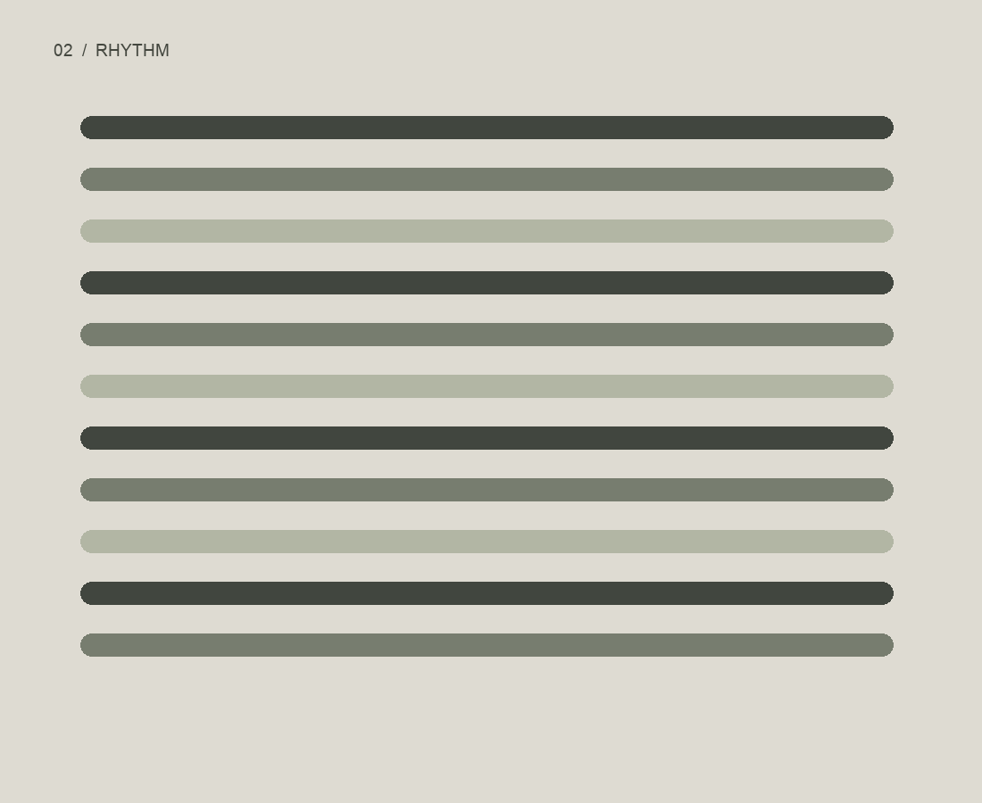 Repeated horizontal bars in three muted green shades